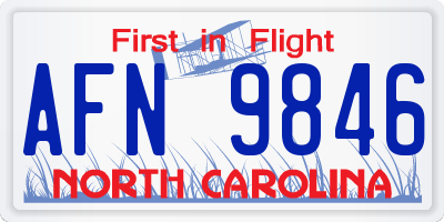 NC license plate AFN9846