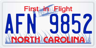 NC license plate AFN9852