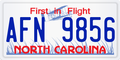 NC license plate AFN9856