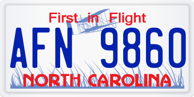 NC license plate AFN9860