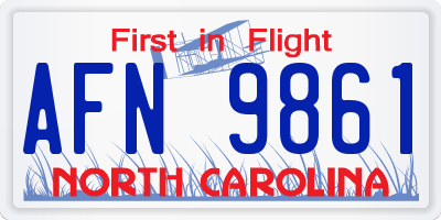 NC license plate AFN9861