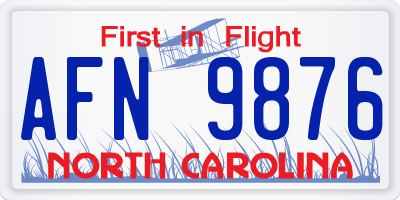 NC license plate AFN9876