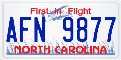 NC license plate AFN9877