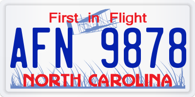 NC license plate AFN9878