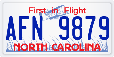 NC license plate AFN9879
