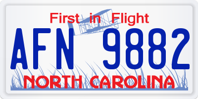 NC license plate AFN9882