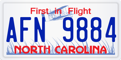 NC license plate AFN9884