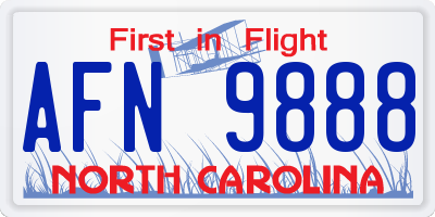 NC license plate AFN9888
