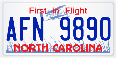NC license plate AFN9890