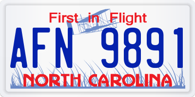 NC license plate AFN9891