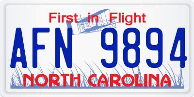 NC license plate AFN9894