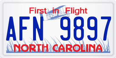 NC license plate AFN9897