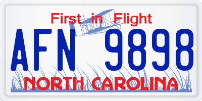 NC license plate AFN9898