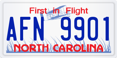 NC license plate AFN9901