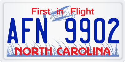 NC license plate AFN9902