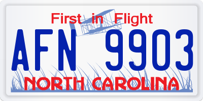 NC license plate AFN9903