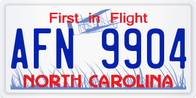 NC license plate AFN9904