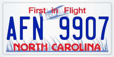 NC license plate AFN9907