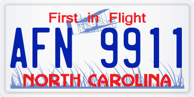 NC license plate AFN9911