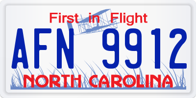 NC license plate AFN9912
