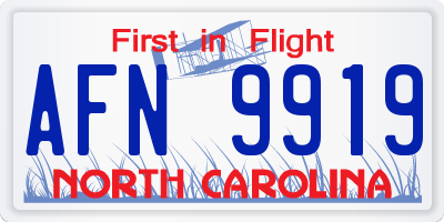 NC license plate AFN9919