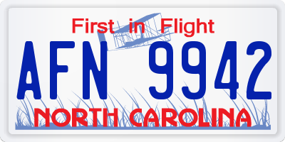 NC license plate AFN9942