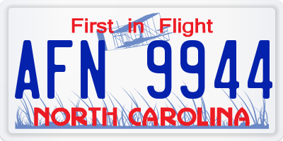 NC license plate AFN9944