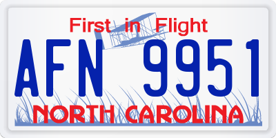 NC license plate AFN9951
