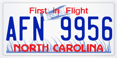 NC license plate AFN9956
