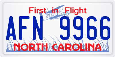 NC license plate AFN9966