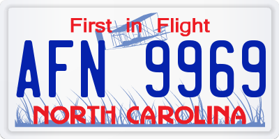 NC license plate AFN9969
