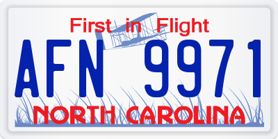 NC license plate AFN9971