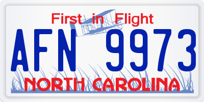 NC license plate AFN9973