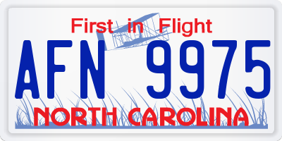 NC license plate AFN9975
