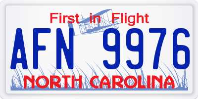 NC license plate AFN9976