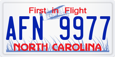 NC license plate AFN9977