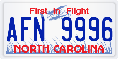NC license plate AFN9996