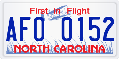 NC license plate AFO0152