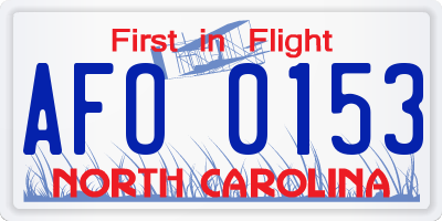 NC license plate AFO0153
