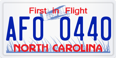 NC license plate AFO0440