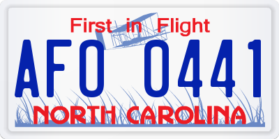 NC license plate AFO0441