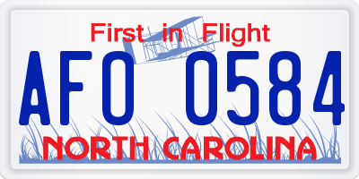NC license plate AFO0584