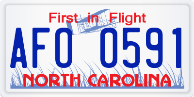 NC license plate AFO0591