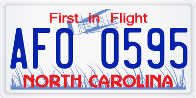 NC license plate AFO0595