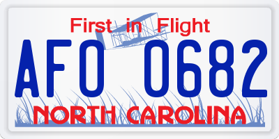 NC license plate AFO0682