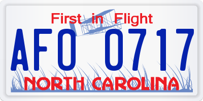 NC license plate AFO0717