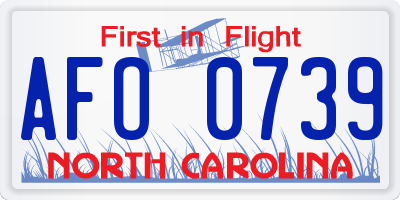 NC license plate AFO0739