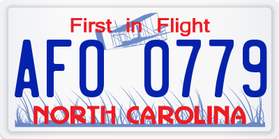 NC license plate AFO0779