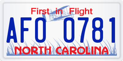 NC license plate AFO0781