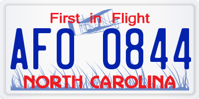 NC license plate AFO0844